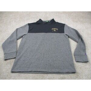 Colorado Buffaloes Sweatshirt Mens Medium Gray Champion Boulder 1/4 Zip Sweater